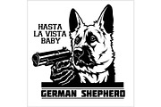 German Shepherd with guns - German
