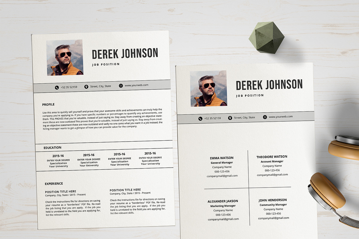Resume Template With Photo in Resume Templates - product preview 8