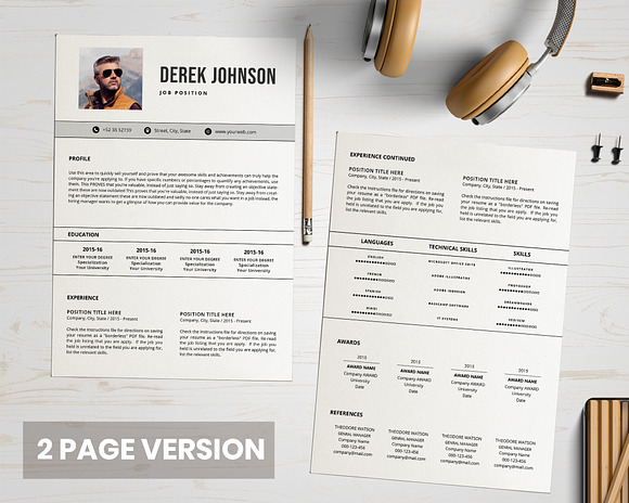 Resume Template With Photo in Resume Templates - product preview 4
