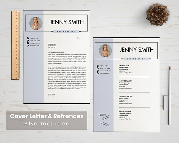 CV + Cover Letter With Photo in Resume Templates - product preview 1