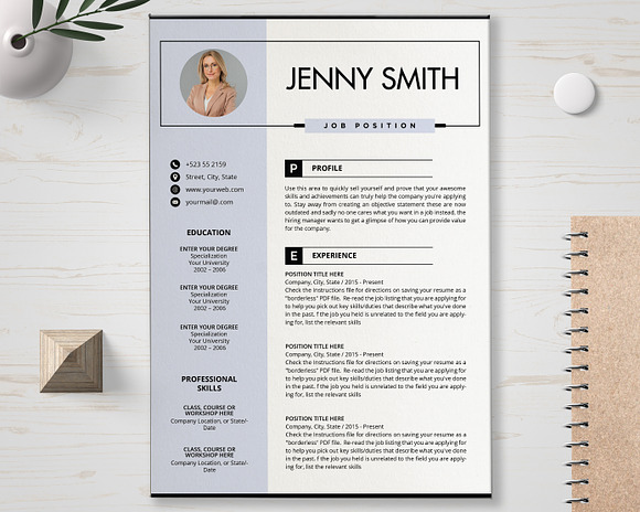 CV + Cover Letter With Photo in Resume Templates - product preview 2