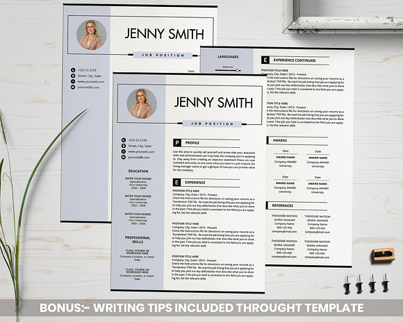 CV + Cover Letter With Photo in Resume Templates - product preview 5