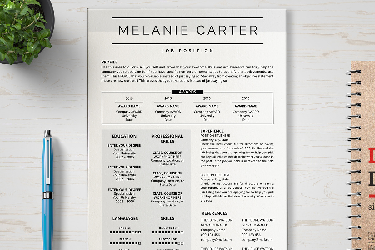 Simple Clean Resume Template in Resume Templates - product preview 8
