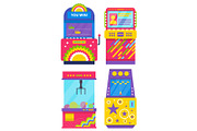 Set of Colorful Game Machines