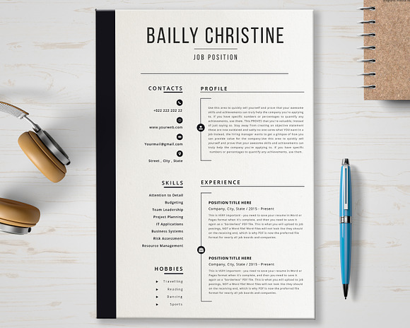 Clean Cv Template Design in Resume Templates - product preview 2