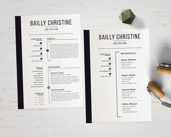 Clean Cv Template Design in Resume Templates - product preview 3
