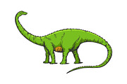 Diplodocus dinosaur sketch vector