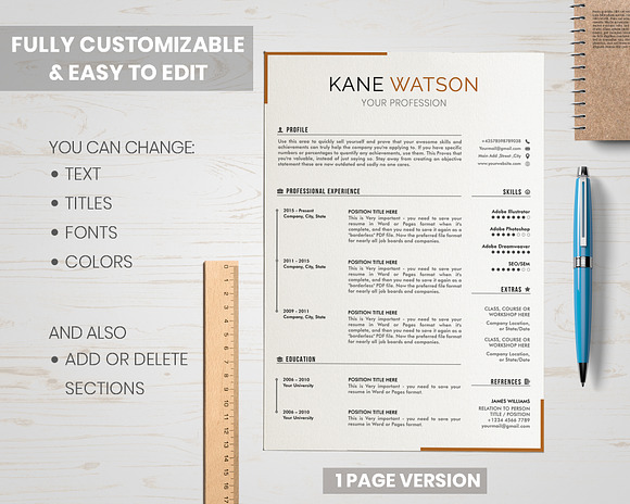 Cv Template with Cover Letter in Resume Templates - product preview 2
