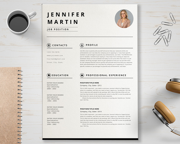 Clean CV Design Template in Resume Templates - product preview 5