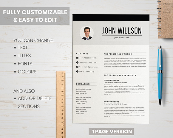 Curriculum Vitae Template in Resume Templates - product preview 1