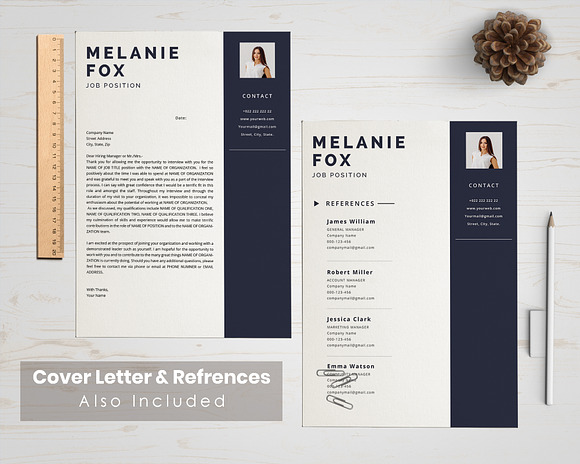 feminine Resume Template in Resume Templates - product preview 2