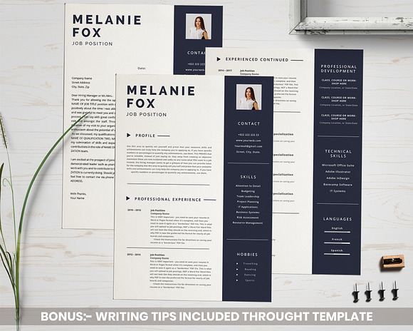 feminine Resume Template in Resume Templates - product preview 4