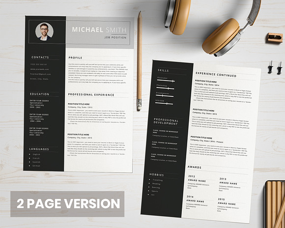 Modern CV Design in Resume Templates - product preview 2