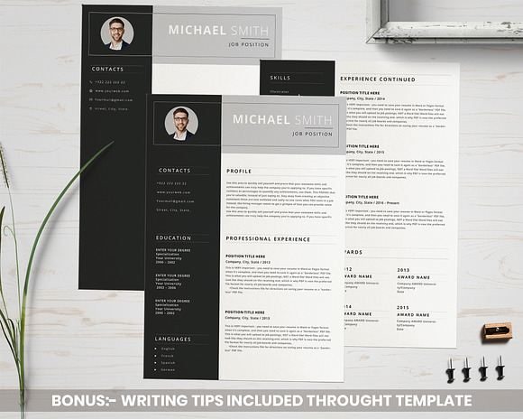 Modern CV Design in Resume Templates - product preview 4