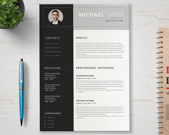 Modern CV Design in Resume Templates - product preview 5