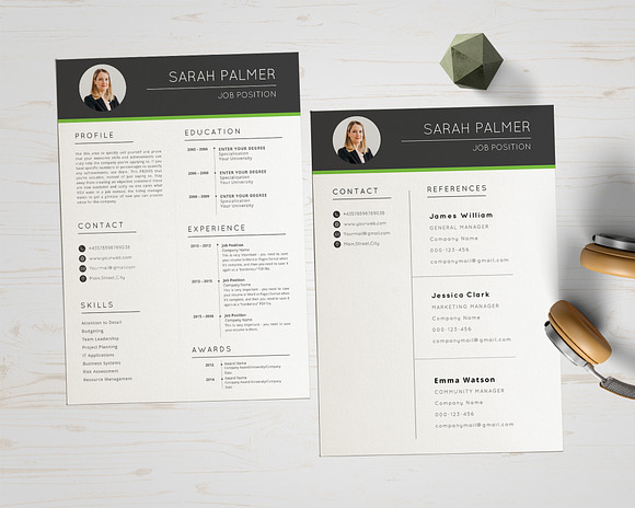 Resume CV Template With Photo in Resume Templates - product preview 2
