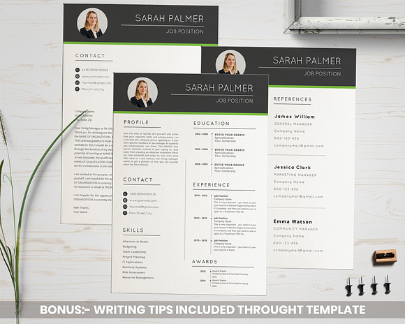 Resume CV Template With Photo in Resume Templates - product preview 3
