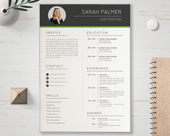 Resume CV Template With Photo in Resume Templates - product preview 4