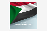 Sudan independence day vector card