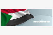 Sudan independence day vector banner