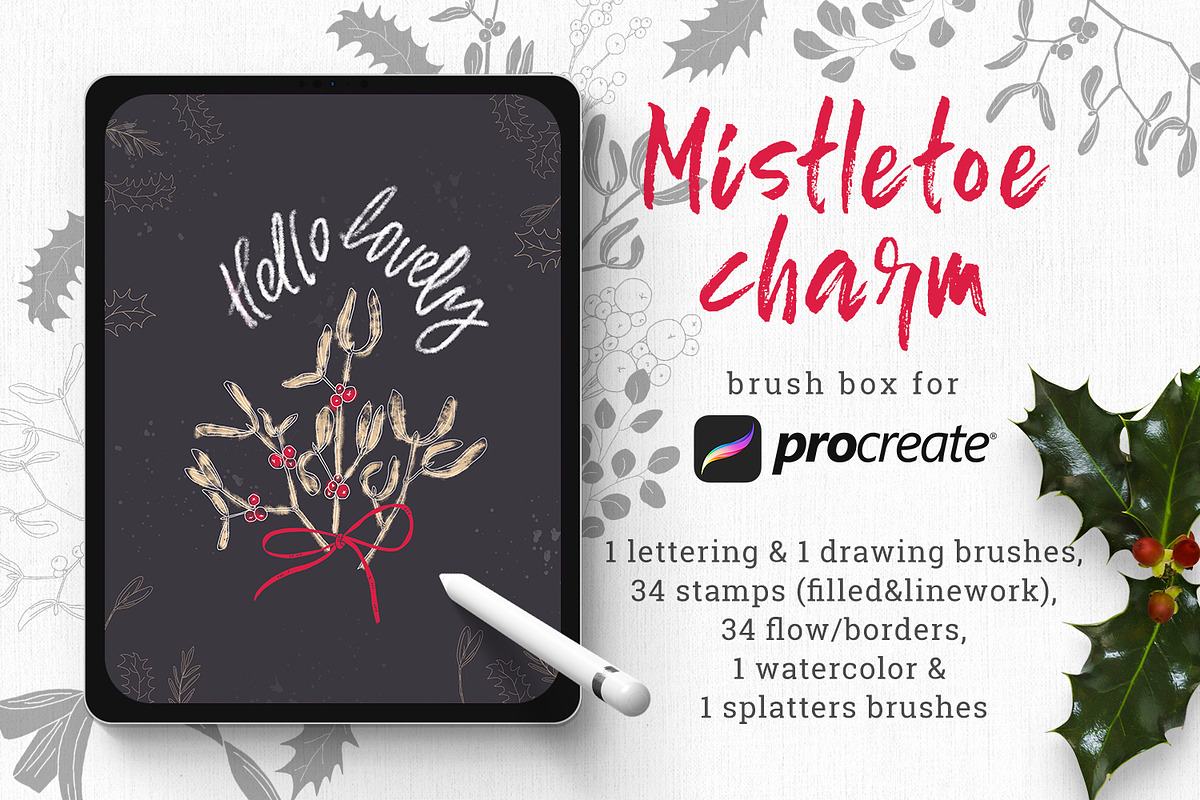 Mistletoe brush box for Procreate in Add-Ons - product preview 8