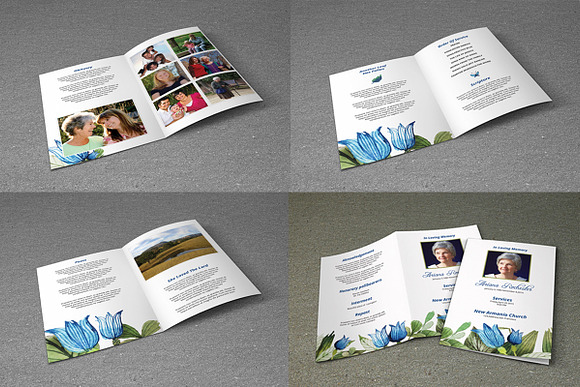 8 Page Funeral Booklet - V228 in Brochure Templates - product preview 1