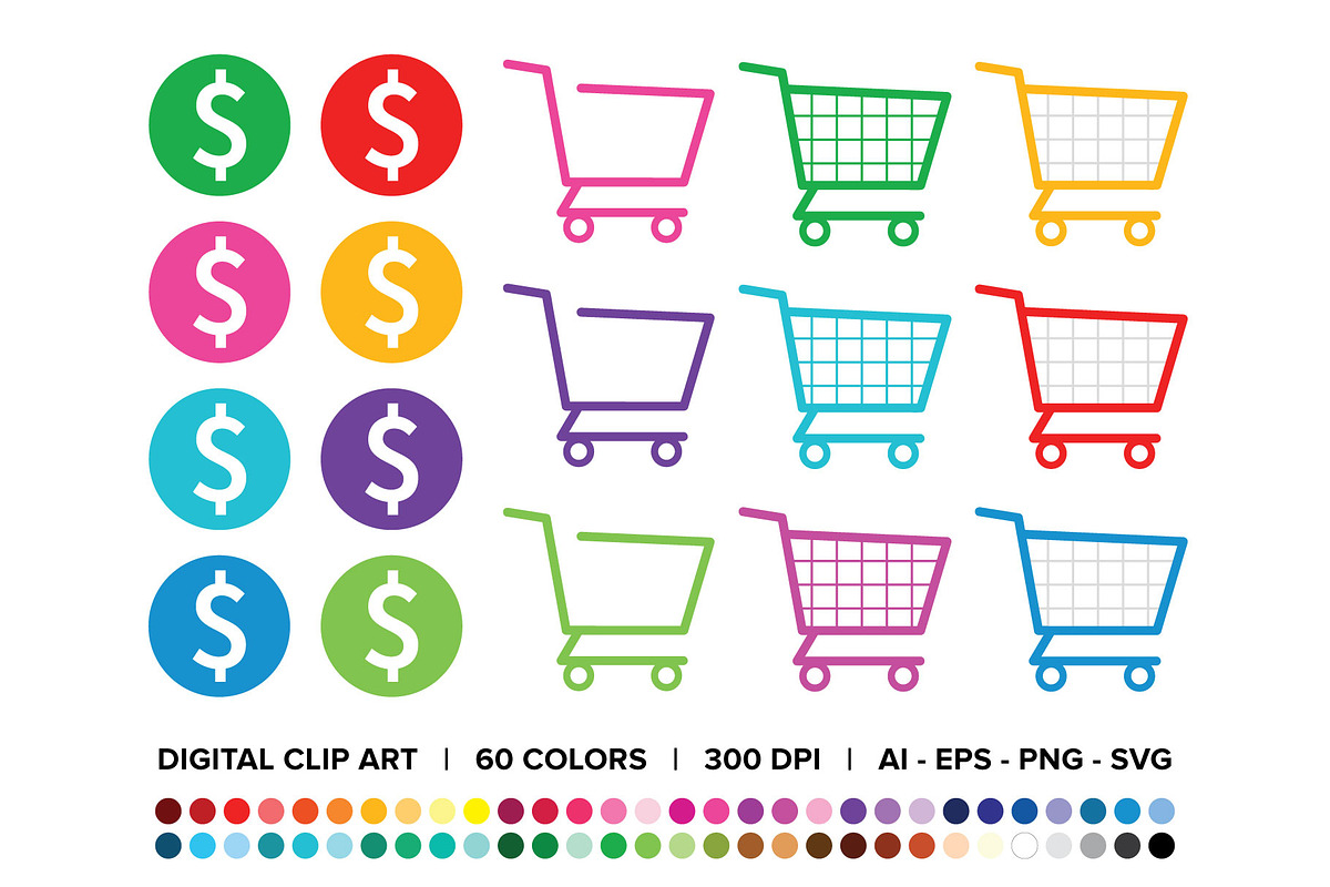 Shopping Carts & Dollar Signs in Objects - product preview 8