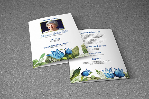 8 Page Funeral Booklet - V228 in Brochure Templates - product preview 4