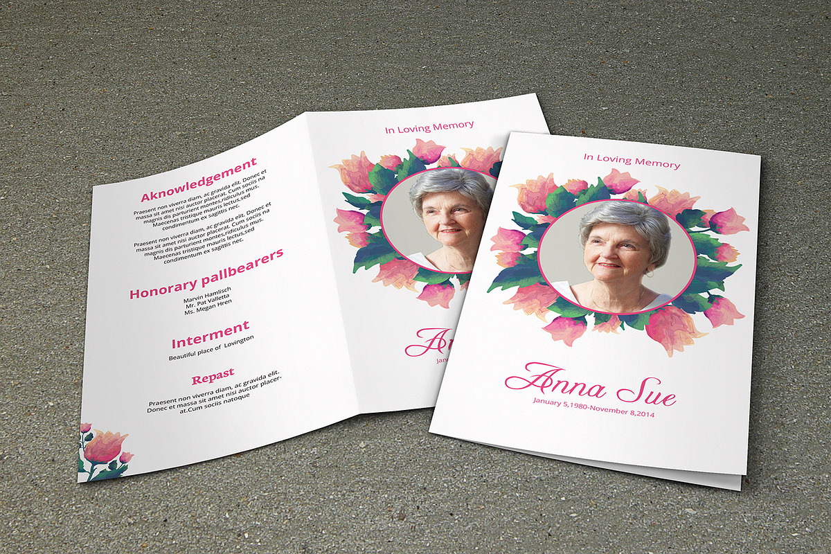 Funeral Program Template-V229 in Brochure Templates - product preview 8