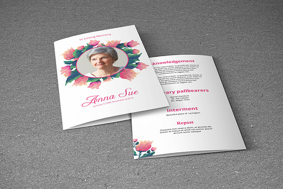 Funeral Program Template-V229 in Brochure Templates - product preview 2