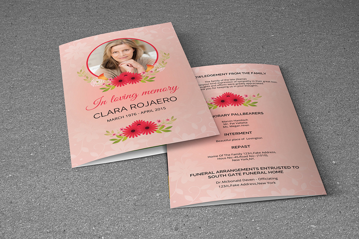 Funeral Program Template-V230 in Brochure Templates - product preview 8