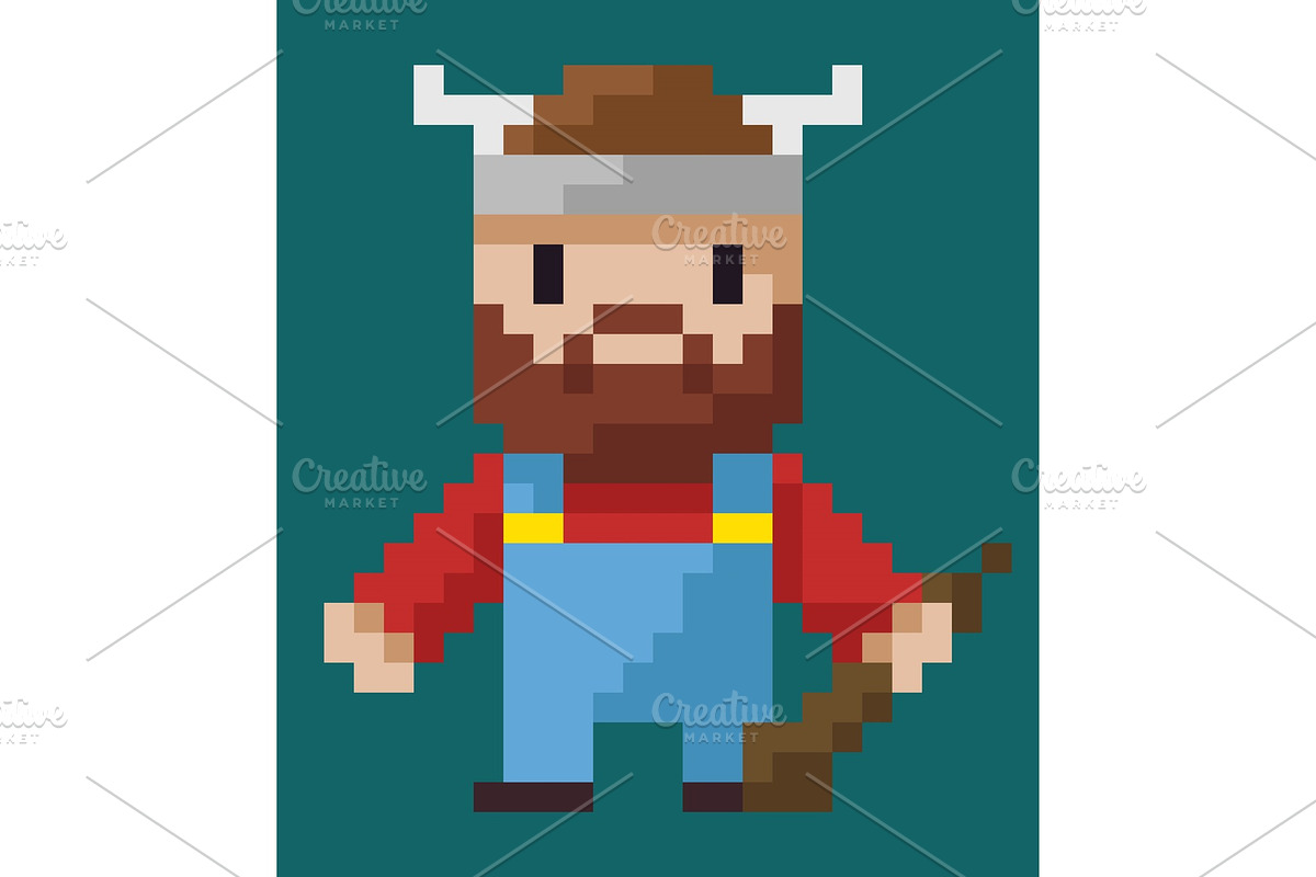 Viking Character with Weapon and in Objects - product preview 8