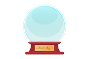 Snow Globe with Wooden Pedestal and