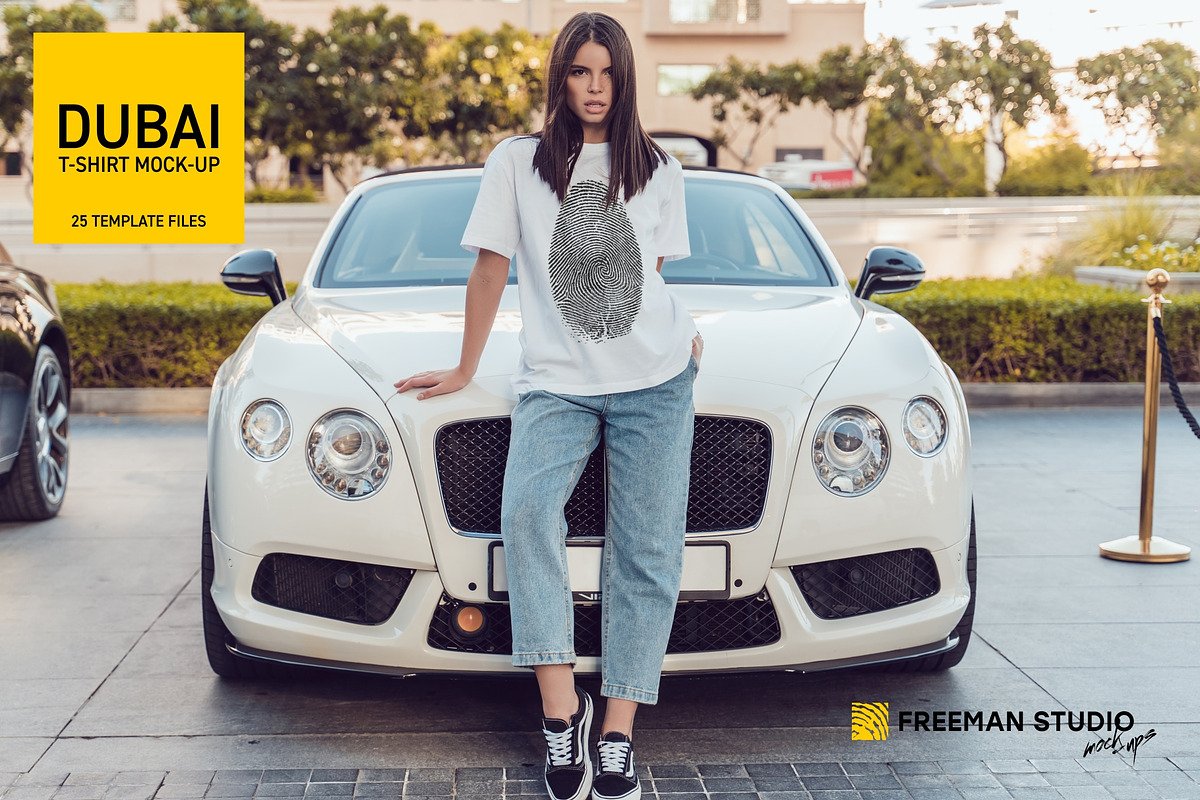 Dubai T-Shirt Mock-Up Set in Mockup Templates - product preview 8