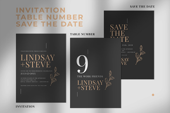 Black Royal Wedding Suite in Wedding Templates - product preview 1