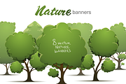 Nature banners bundle, vector