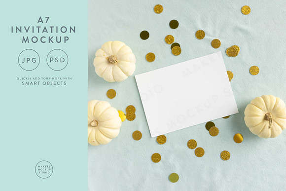 Fall Wedding Invitation Mockup in Product Mockups - product preview 3
