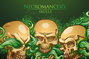Necromancer's skulls bundle, vector