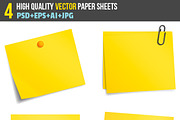 Vector yellow sticky note paper