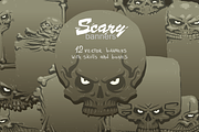 Scary banners bundle, vector