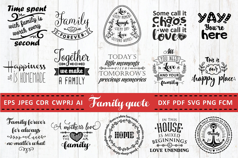 Love Family Quotes. SVG bundle