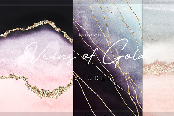 Watercolor Texture Veins of Gold in Textures - product preview 6