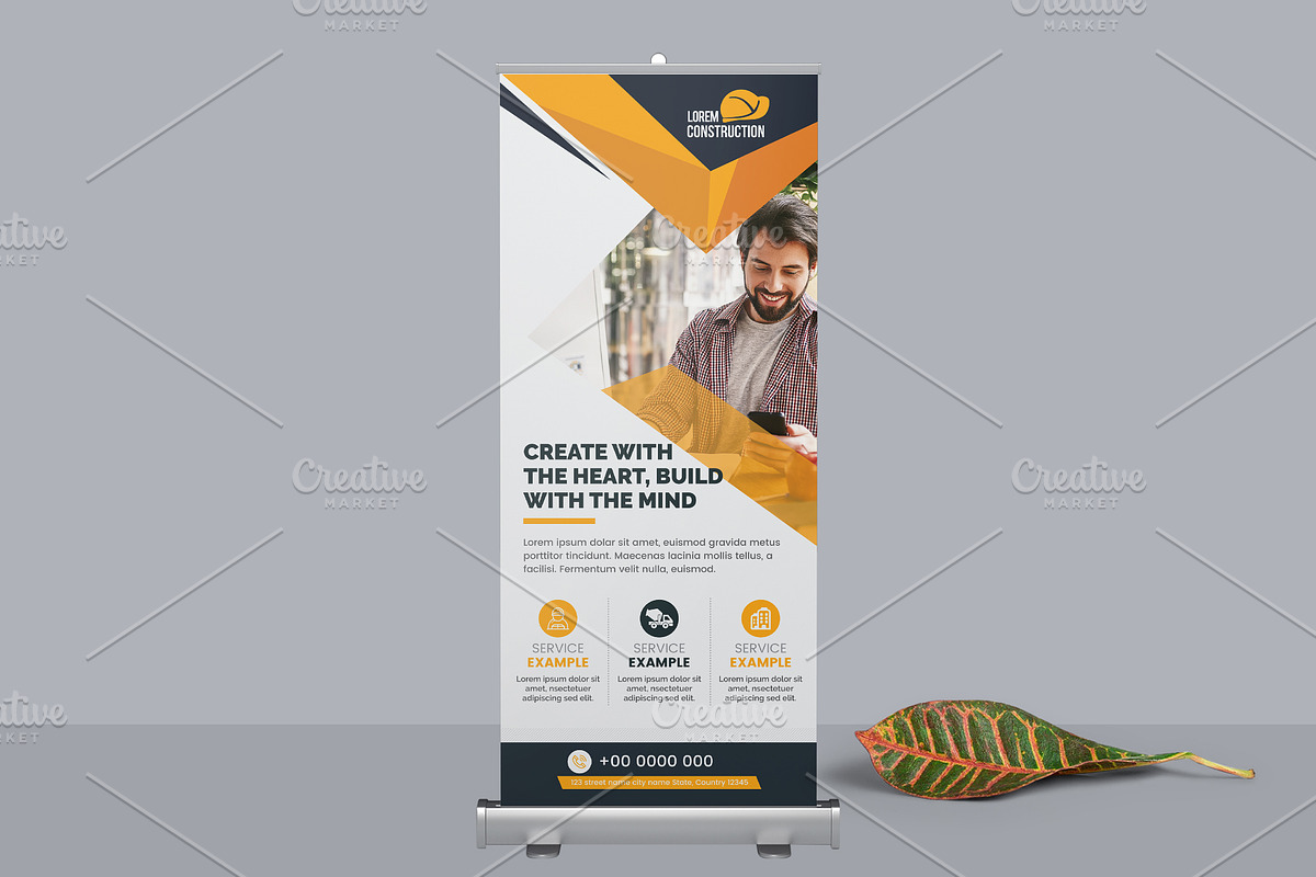 Construction Roll-Up Banner in Flyer Templates - product preview 8