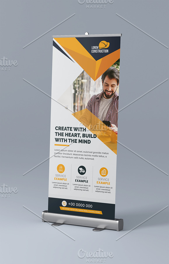 Construction Roll-Up Banner in Flyer Templates - product preview 1
