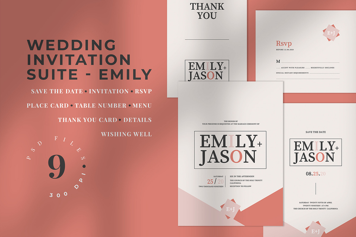 Wedding Invitation Suite - Emily in Wedding Templates - product preview 8