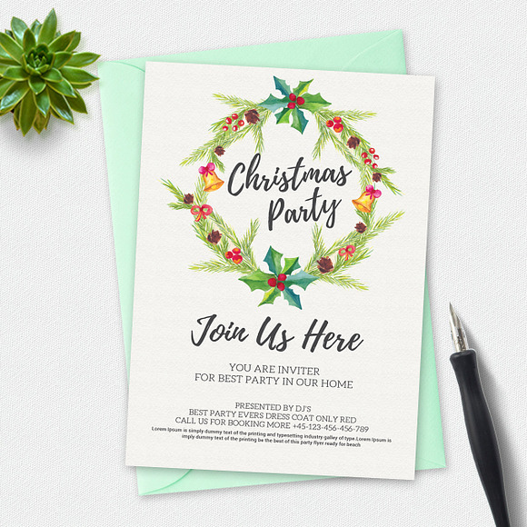 Christmas Party Card in Card Templates - product preview 1