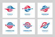 Energy Power Communication Logo Set