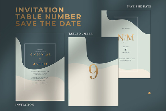 SEA SALT - Wedding Invitation Suite in Wedding Templates - product preview 1