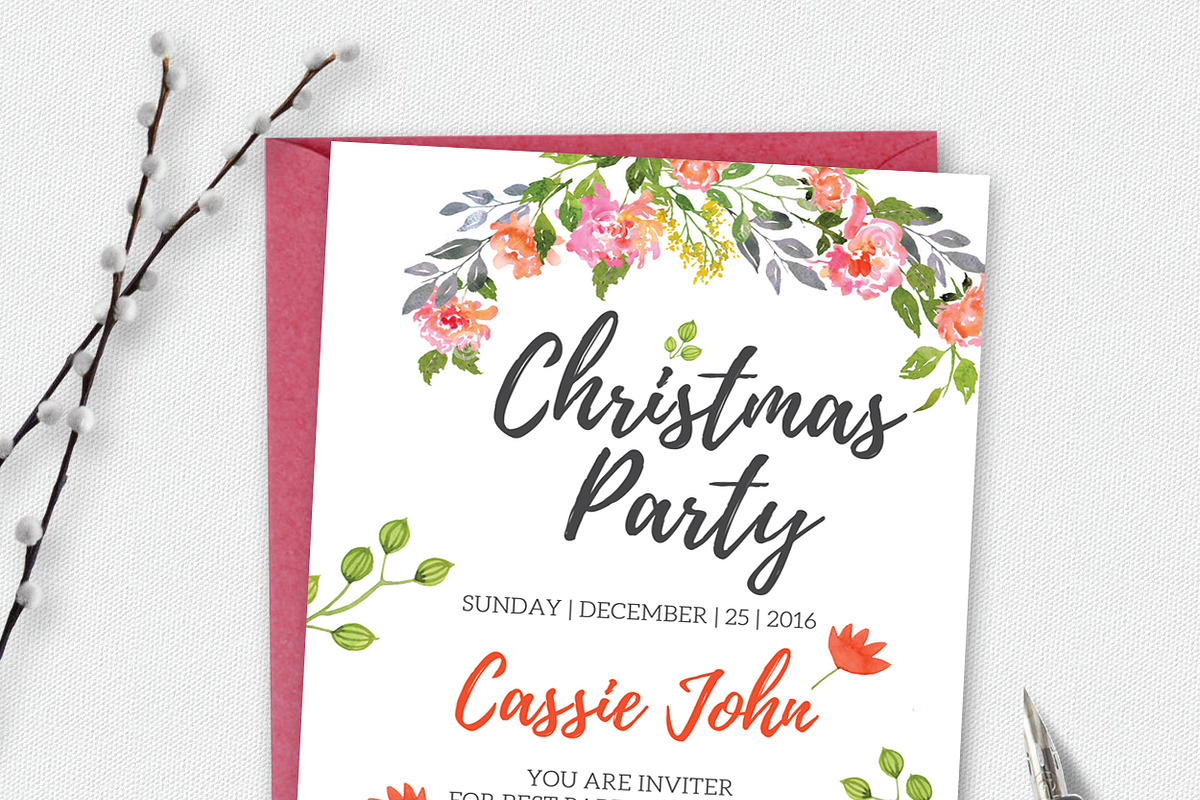 Christmas Party Invitation And Greet in Card Templates - product preview 8