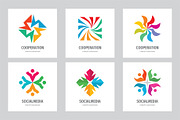 Cooperation Comminication Logo Set